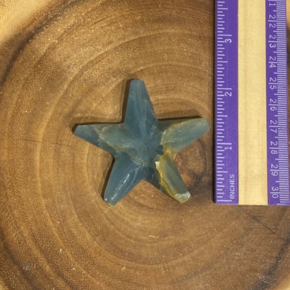 Argentinian Blue Calcite Starfish, Kid Room Decor, Ocean Theme Artwork, Desk Art - Picture 5 of 5